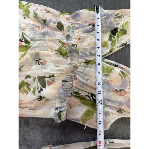 Christy Lynn Silk Floral Tiered Maxi Dress Size Small Sleeveless Ruffle Hem - Picture 9 of 13